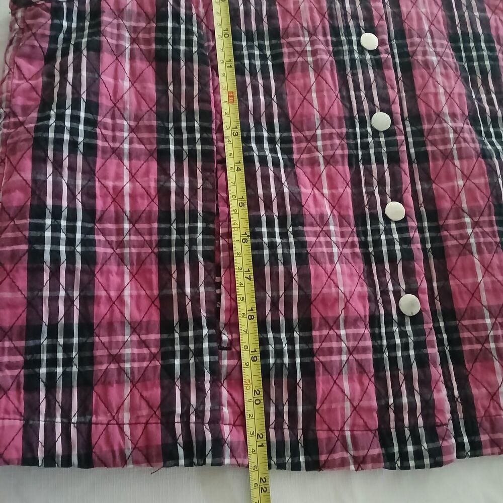 Baxter & Wells 100% Cotton Women's Quilted Plaid Pink Vest Comfy Cute Fun Sz Med - Picture 6 of 8